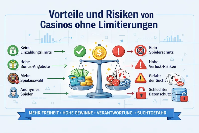 Vorteile und Risiken von Casinos ohne Limitierungen