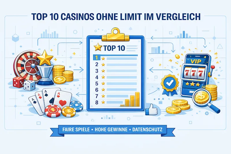 Top 10 Casinos ohne Limit im Vergleich – August 2026